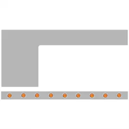 1-Piece Paintable Cab/Cowl Bodyline Panels W/ 18 - 3/4 Inch Amber/Amber Downglow LEDs For Peterbilt 389, Glider