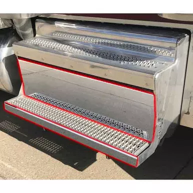 304 Polished Stainless Steel DPF Emissions Box Trim For Peterbilt 389 Passenger Side 2015-2017