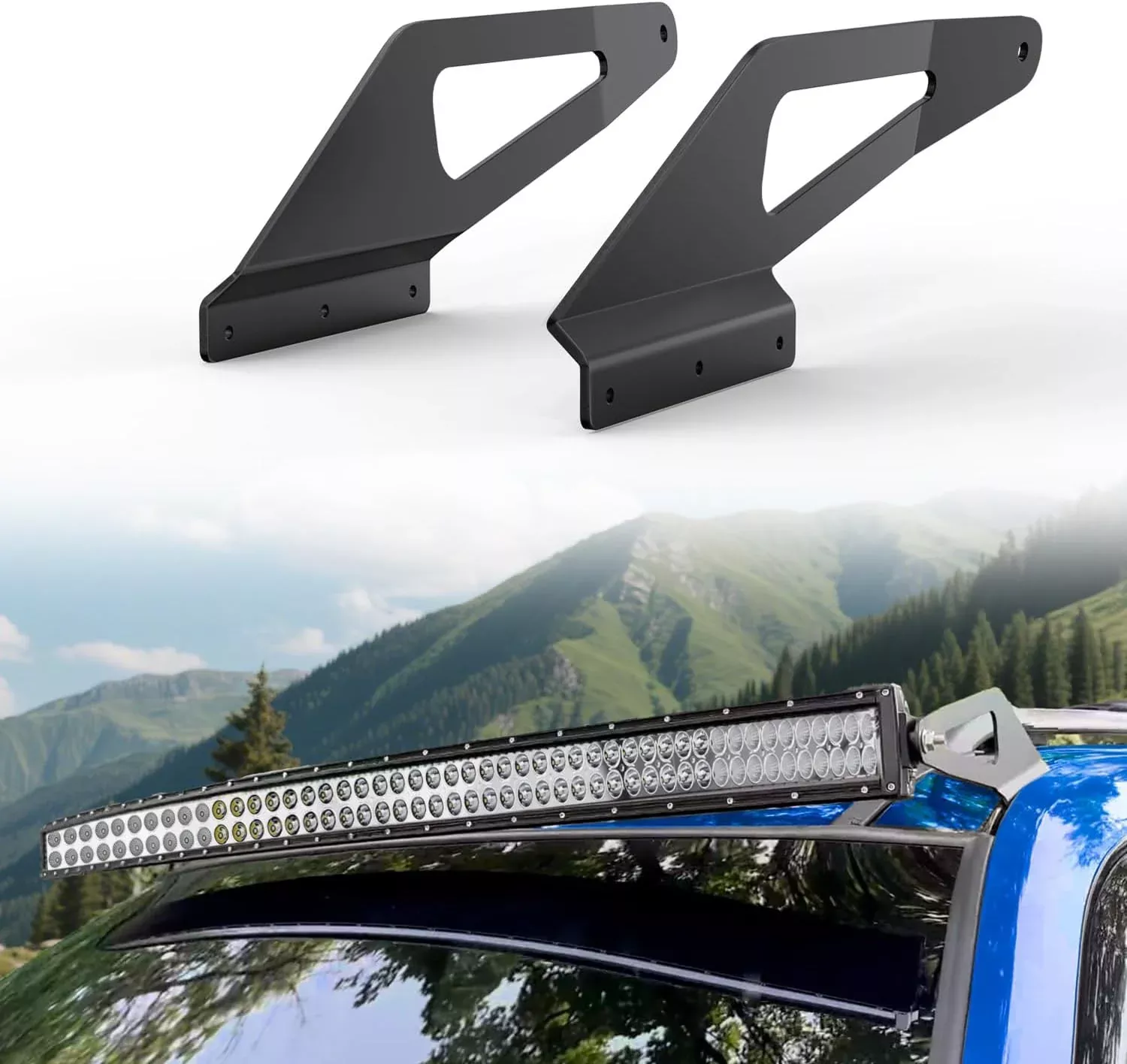 50 inch LED Light Bar Bracket Mounting Upper Windshield Roof Cab Brackets Compatible with Jeep Grand Cherokee ZJ 1993 1994 1995 1996 1997 1998