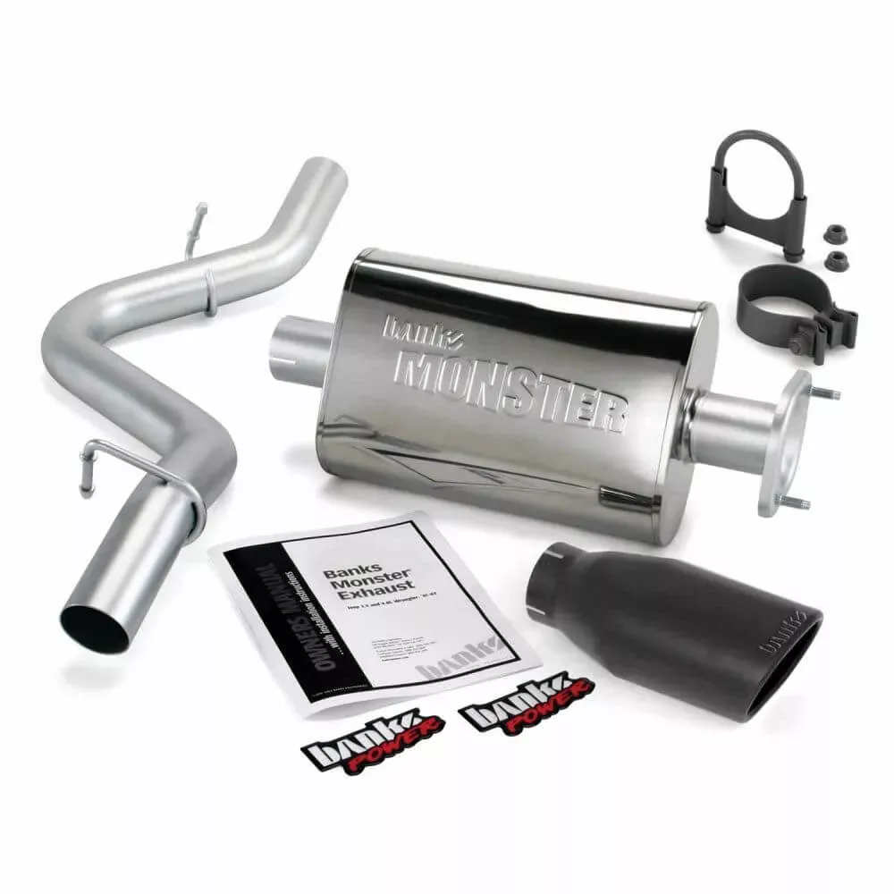 Banks Power 51315-B - Monster Exhaust System, S/S-Black Tip