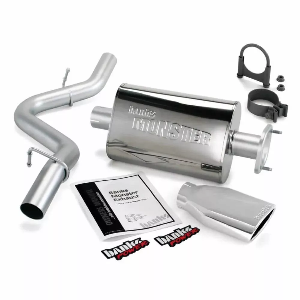 Banks Power 51315 - Monster Exhaust System, S/S-Chrome Tip