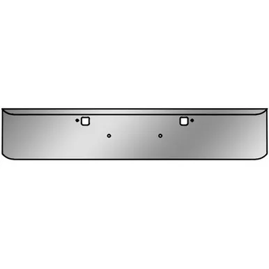 BESTfit Chrome 18 Inch Texas Bumper, 10 Gauge W/ Hand Formed Ends & Tow Holes For Kenworth W990