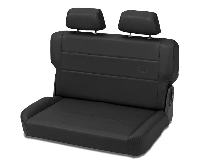 Bestop 39440-15 - Jeep Rear Bench Seat Trailmax II Fold-N-Tumble Seat For Jeep 1955-1983 CJ5 All Vinyl Black Denim