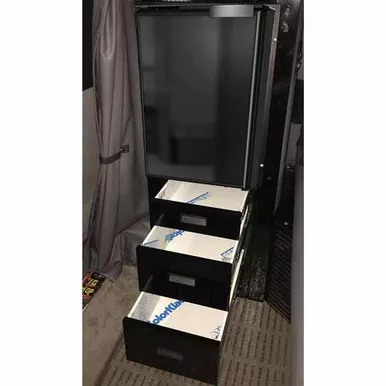 Black Refrigerator Kit For Peterbilt 378, 379, 386 & 389 Driver Side With 63 Inch Sleeper