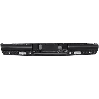 Black Steel Ranch Style Rear Bumper W/ Backup Sensor Holes For Ford F250-F350