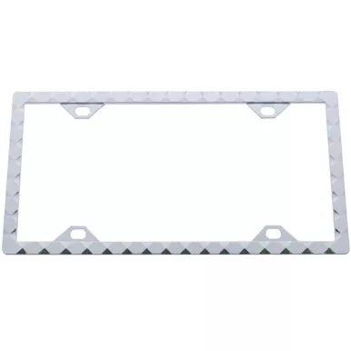 Chrome Diamond Pattern License Plate Frame