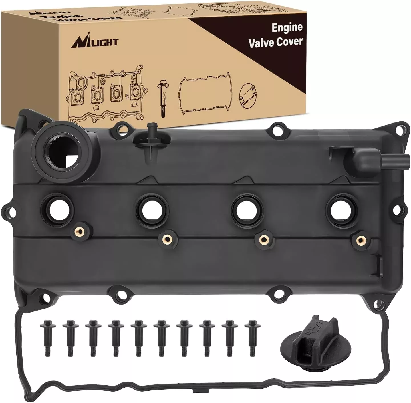 Engine Valve Cover Set for Nissan Altima S SL 2002 2003 2004 2005 2006, Base 2002-2004 2006, for Sentra S 2004, Engine Valve Cover for Sentra SER, SER Spec V 2002-2006, 2.5L (Bolts Included)