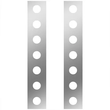 Front AC Panels W/ 2 Inch Rnd Cutouts & Center Mount For 15 Inch Air Cleaner For Kenworth W900B, W900L - Pair