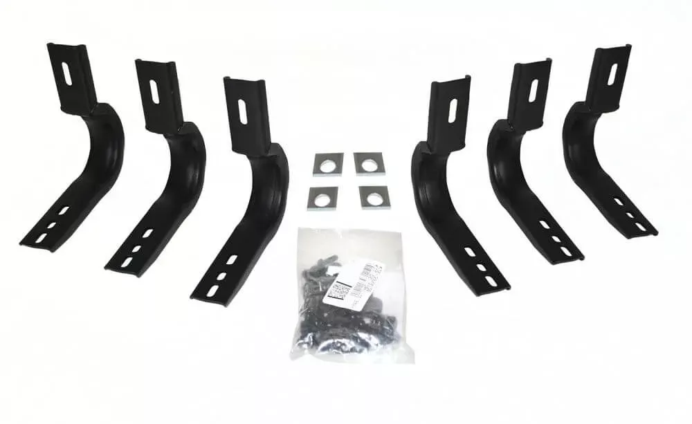 Go Rhino 6840455 - Brackets for OE Xtreme Cab Length SideSteps - Running Board Mount Kit - Black powder coat (Mild steel)