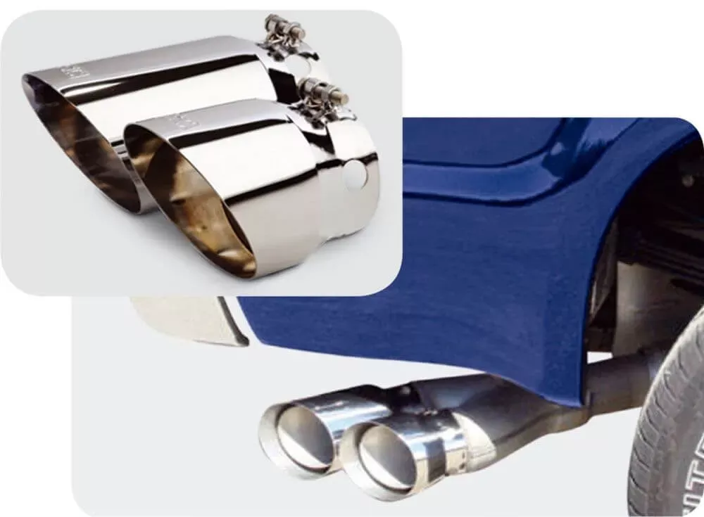 Go Rhino GRT234410 - Stainless Steel Exhaust Tips - Exhaust Tail Pipe Tip - Chrome (Stainless Steel)