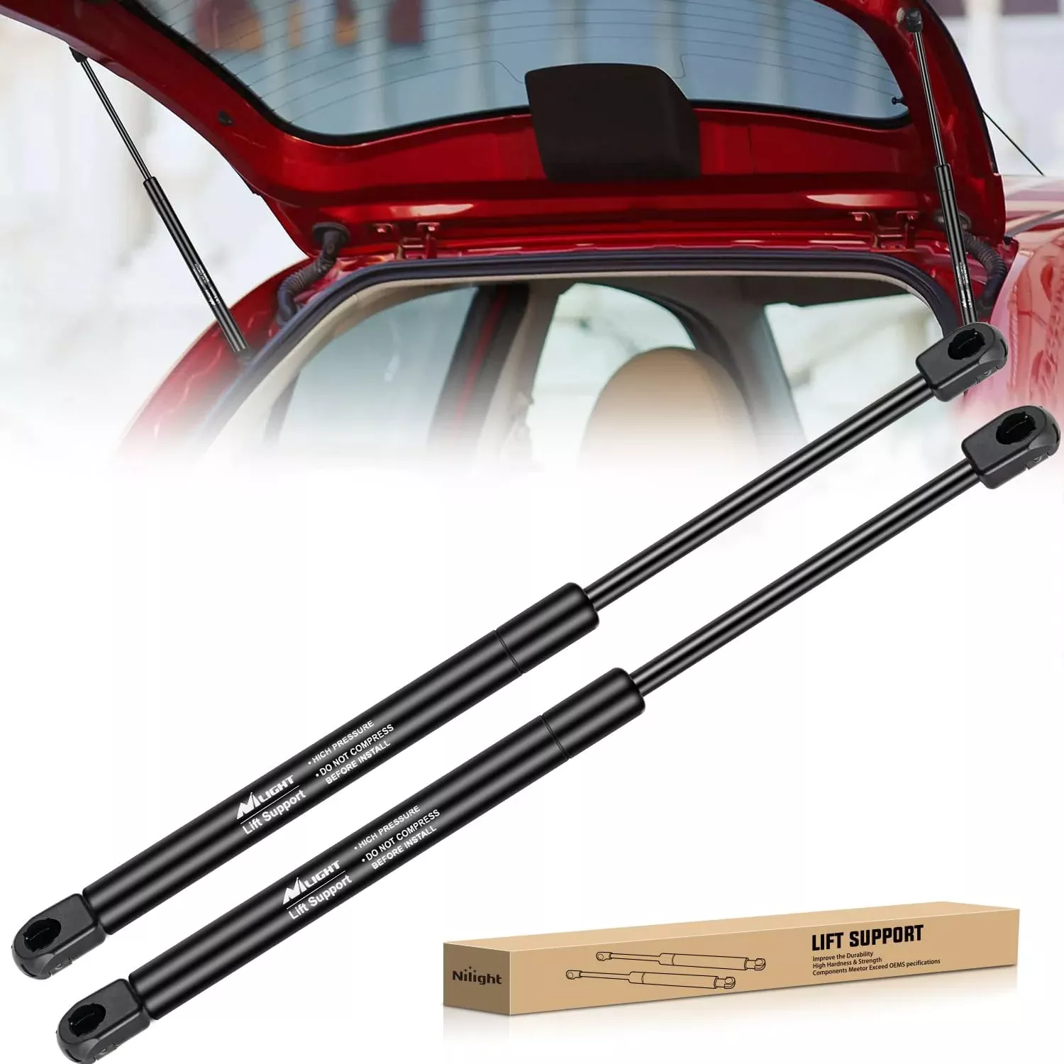 Rear Hatch Struts 6657 for Dodge Challenger 2008-2016, Tailgate Lift Supports Rear Door Shocks 12 Inch, 2PCS Set Rod