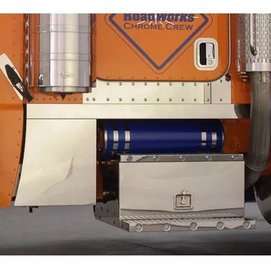 Roadworks Stainless Steel Blank Cab Panels W/ Cowl Panel For Peterbilt 389 W/ Set Back DPF