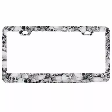 Skull Graphics License Plate Frame W/ Wide Bottom
