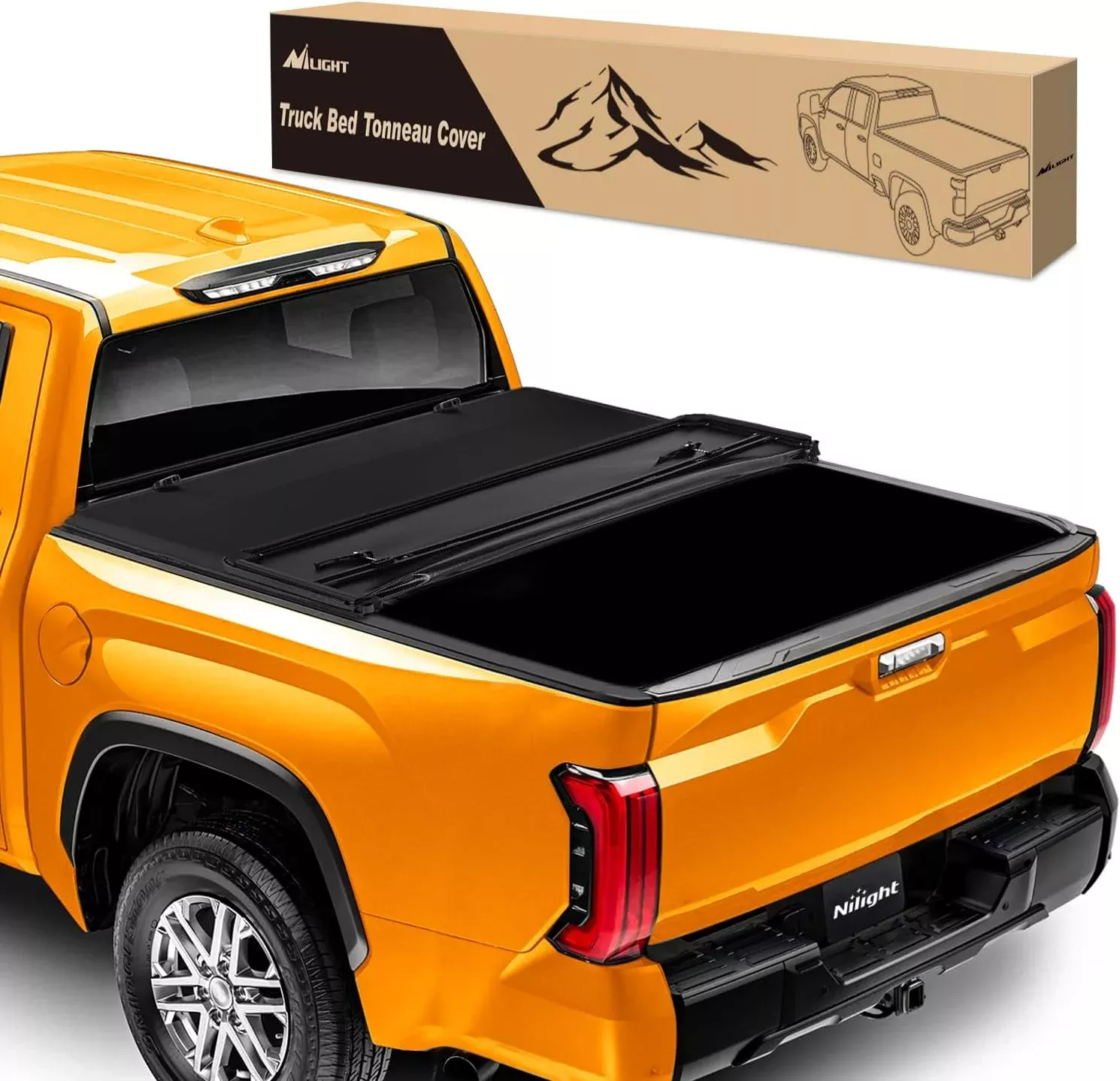 Soft Tri-fold Truck Bed Tonneau Cover Fits for Toyota Tundra 2022 2023 2024-6.5ft