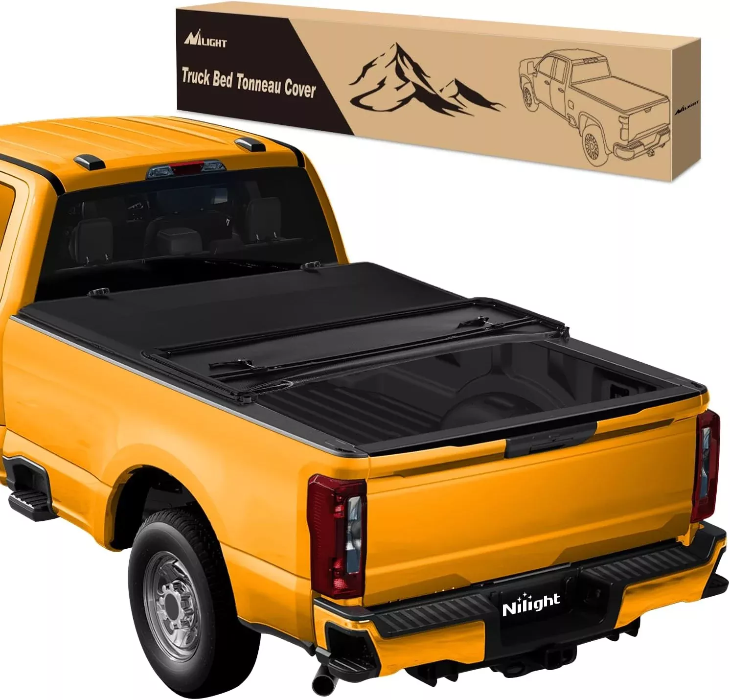 Truck Bed Tonneau Cover Soft Tri-fold Compatible with 1999-2024 Ford F250 F350 Super Duty-6.75ft 2013 2014 2015 2016 2017 2018 2019 2020 2021 2022 2023 2024